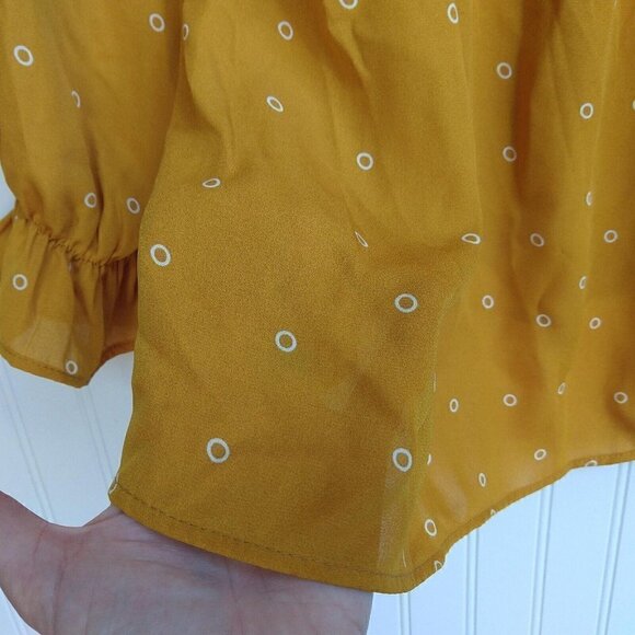 Paisley Raye Willow Yellow Off the Shoulder Peasant Top Plus Size 2X NWT USA - Picture 8 of 12